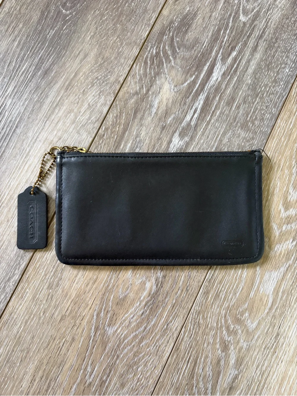 Coach Vintage Black Leather Skinny #7170 Case Pouch Wallet